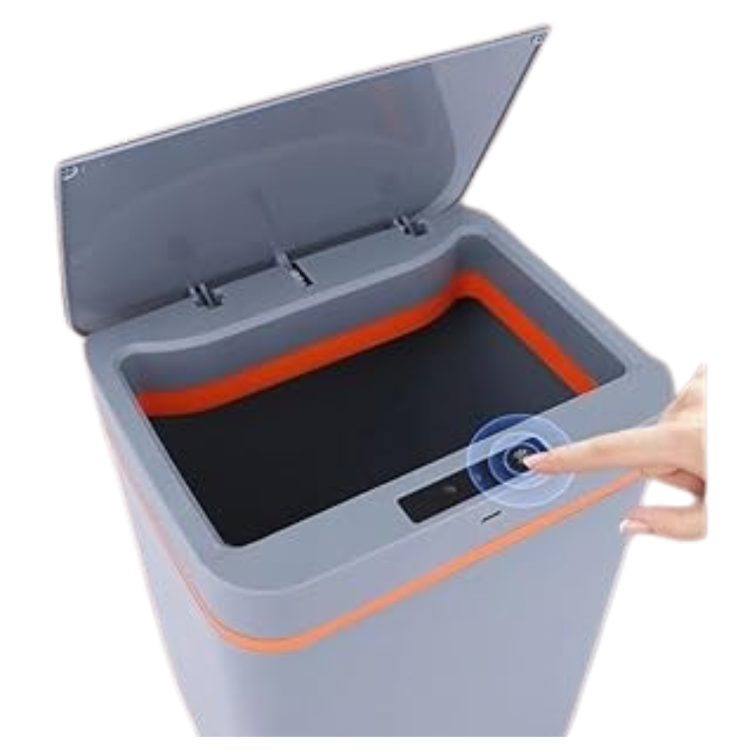 CINZA - Lixeira Automática 15L Sensor de Movimento