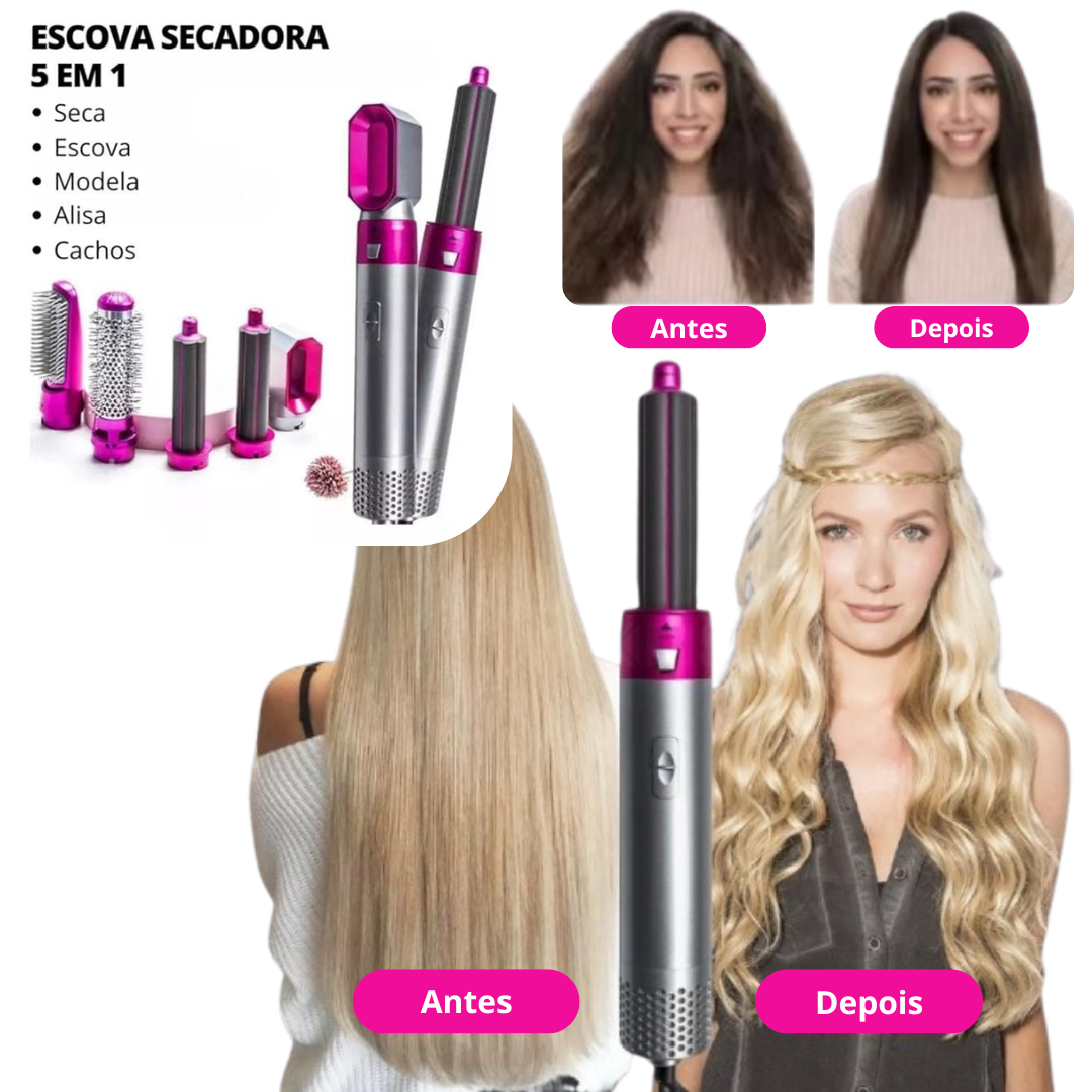 ThermaGlow - Escova Secador de Cabelo 5 em 1 Multifuncional 110v