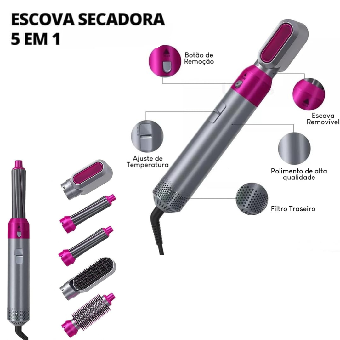 ThermaGlow - Escova Secador de Cabelo 5 em 1 Multifuncional 110v