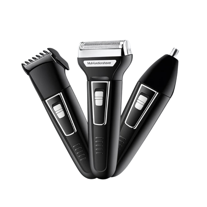 Aparador de Barba e Pelos Barbeador 3 em 1 Recarregável Bivolt KEMEI