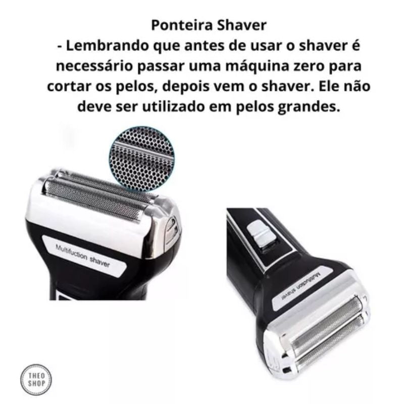 Precision Groom Kemei KM6558 – Aparador 3 em 1 Recarregável Bivolt