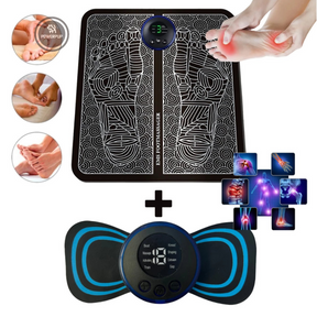 KIT MASSAGEM - Tapete e Massageador Elétrico - Dor nos Pés e Musculares