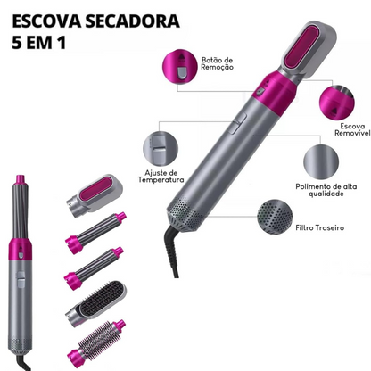 ThermaGlow - Escova Secadora de Cabelo 5 em 1 Multifuncional 110v