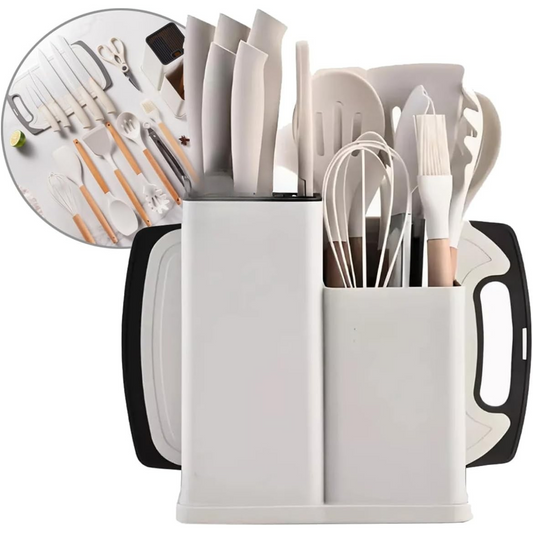 BEGE - 19 peças - Conjunto de Utensílios de Cozinha Completo