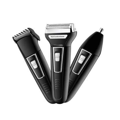 Aparador de Barba e Pelos Barbeador 3 em 1 Recarregável Bivolt KEMEI