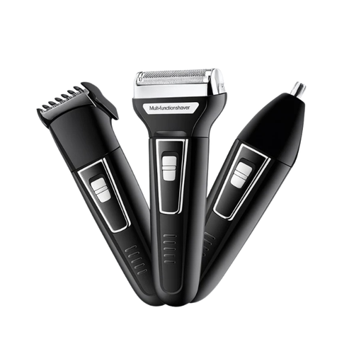 Aparador de Barba e Pelos Barbeador 3 em 1 Recarregável Bivolt KEMEI