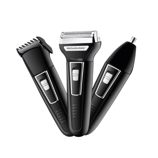 Aparador de Barba e Pelos Barbeador 3 em 1 Recarregável Bivolt KEMEI