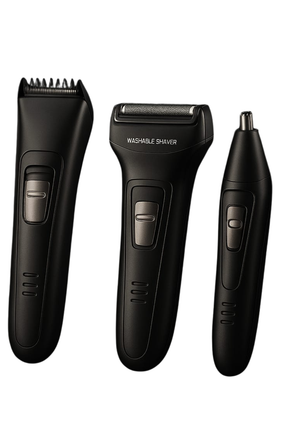 Aparador de Barba e Pelos Barbeador 3 em 1 Recarregável Bivolt KEMEI