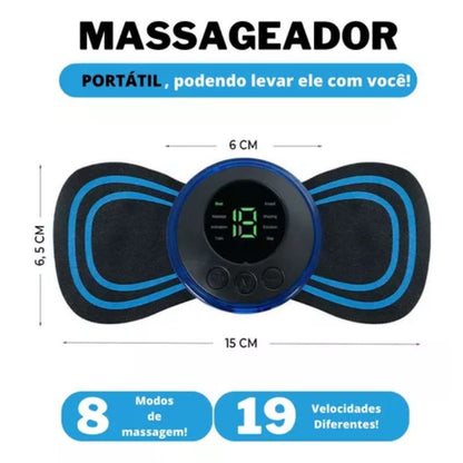 MINI MASSAGEADOR + Tapete Massageador Elétrico de brinde - para Dor nos Pés e Musculares