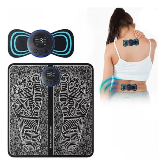 MINI MASSAGEADOR + Tapete Massageador Elétrico de brinde - para Dor nos Pés e Musculares
